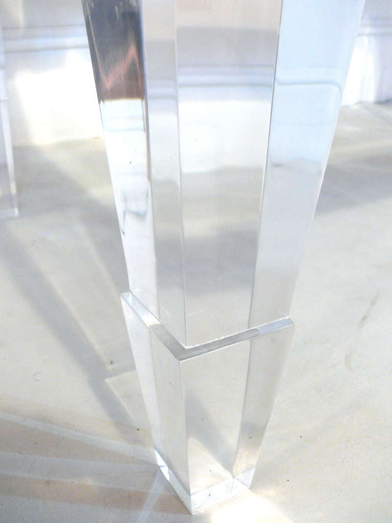 20th Century Lucite and Glass Prismatic Cocktail or Side Table