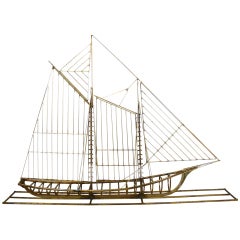 Curtis Jere Brass Sailboat Sculpture