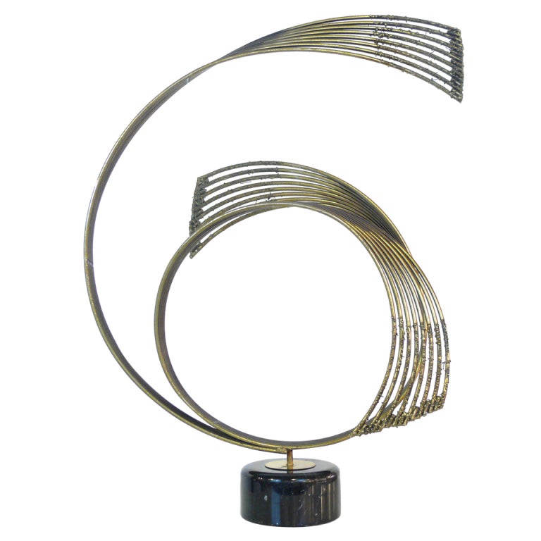 Curtis Jere 'Windswept' Brass Sculpture For Sale at 1stdibs