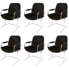 Set of Six Chrome Dining Chairs by Pieff England