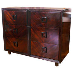 Bookmatched Chevron Front Mahogany Chest