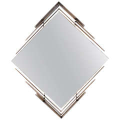 Curtis Jere Brass Diamond Mirror