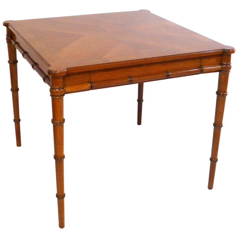 John Stuart Faux Bamboo Bookmatched Game Table