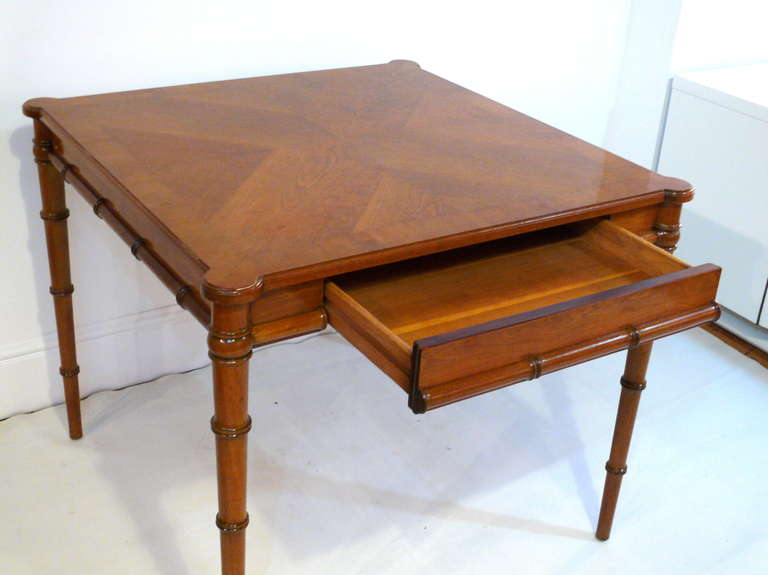 John Stuart Faux Bamboo Bookmatched Game Table 3