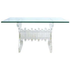 Extraordinary Lucite and Glass Console 9