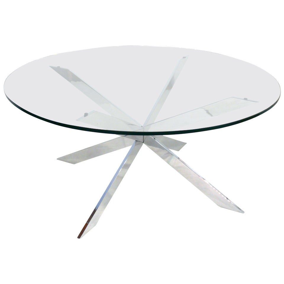Trimark Chrome and Glass Coffee Table