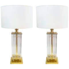 Pair of Lightolier Glass Rod Table Lamps 5