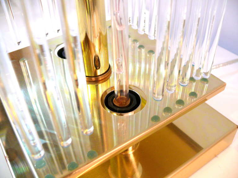 Mid-Century Modern  Glass Rod Table Lamp By Sciolari for Lightolier