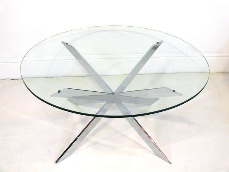 American Trimark Chrome and Glass Coffee Table