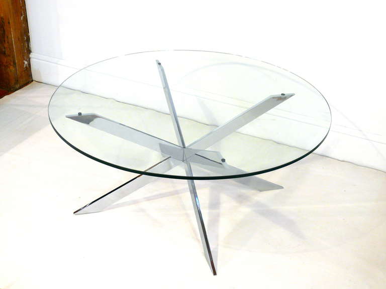 Trimark Chrome and Glass Coffee Table 1