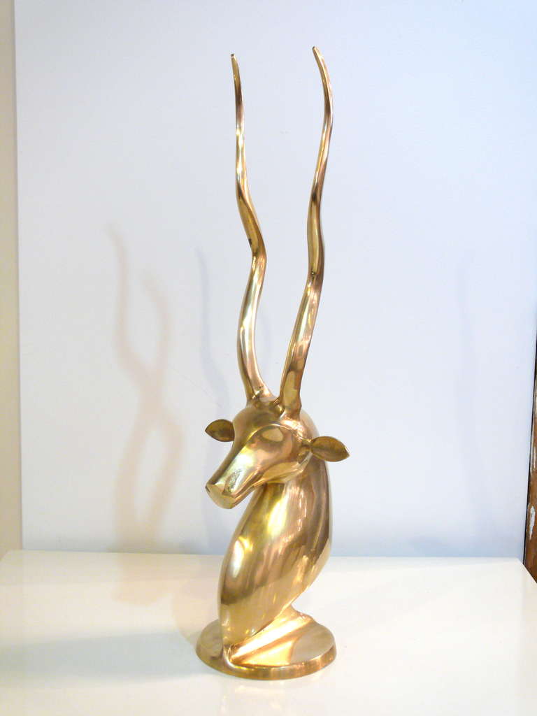 Tall Brass Gazelle Sculpture 1
