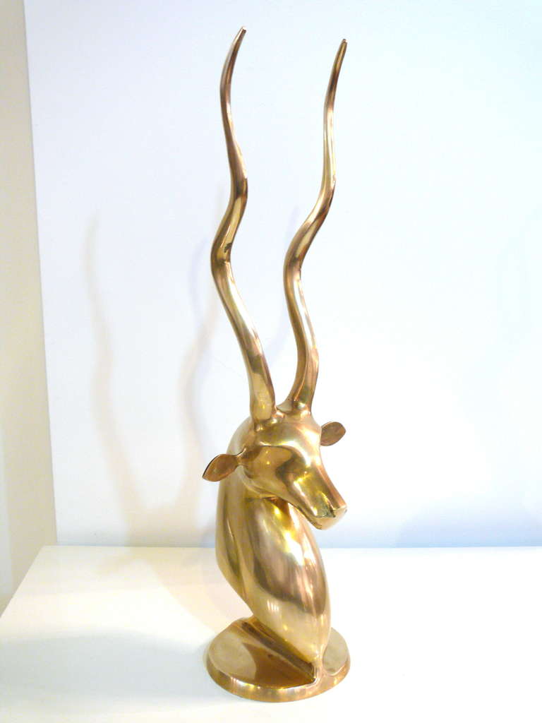 Incredible brass gazelle sculpture measuring 21