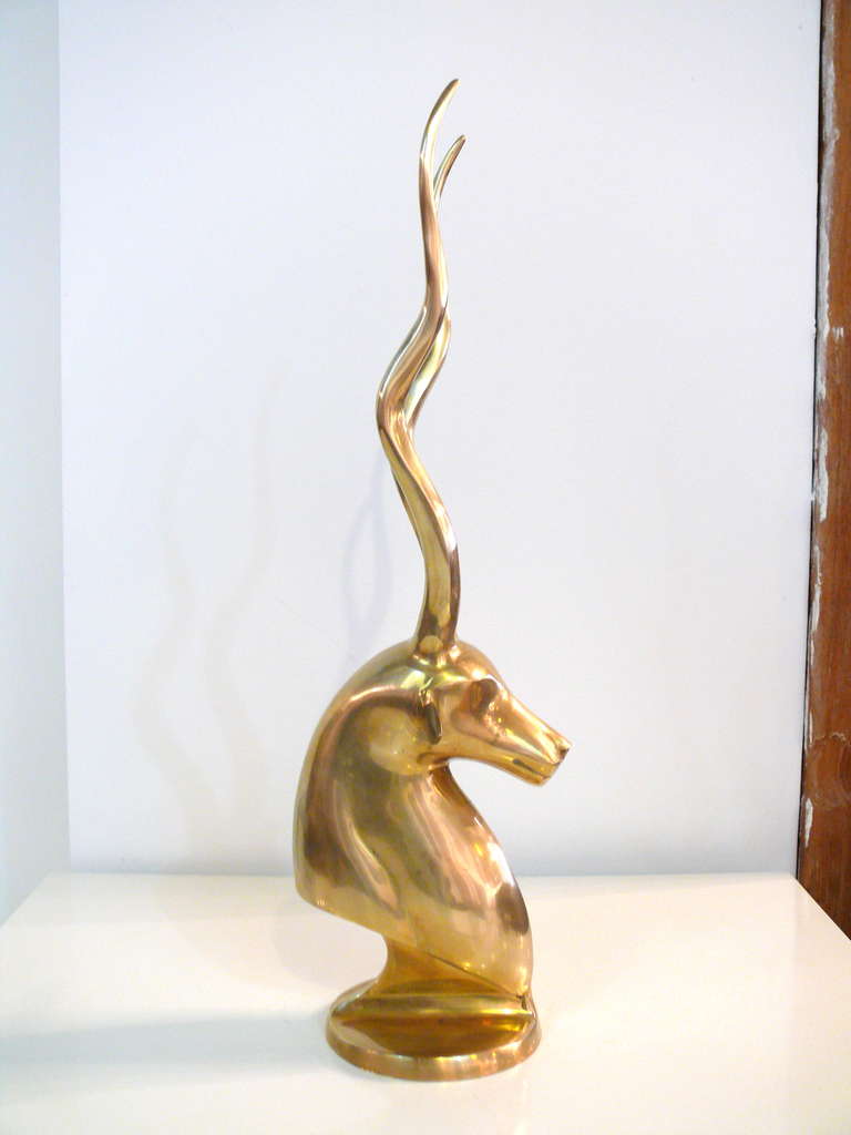 Tall Brass Gazelle Sculpture 2