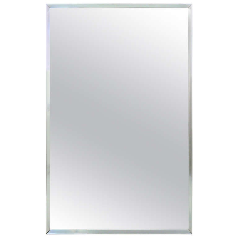 Mid-Century Aluminum Frame Mirror For Sale at 1stdibs