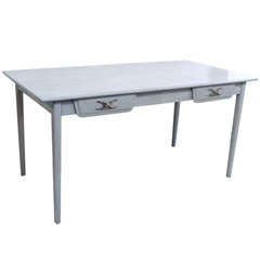 Grey Cerused Danish Writing Table or Desk
