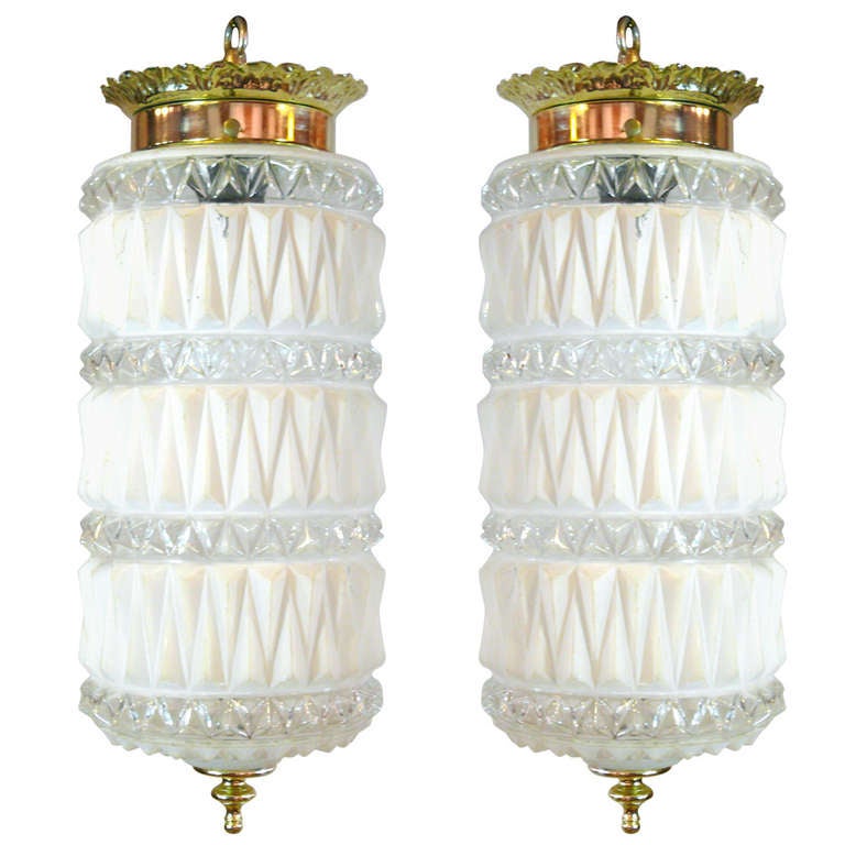 Pair of Art Deco Style Pendant Lights at 1stdibs