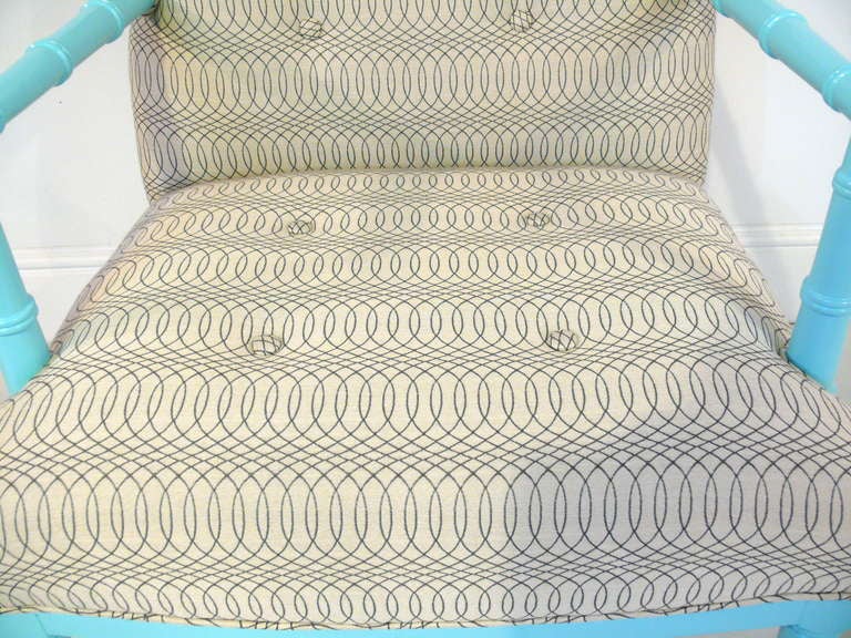 Tiffany Blue Faux Bamboo Chair 2