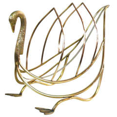 Brass Swan Magazine Rack
