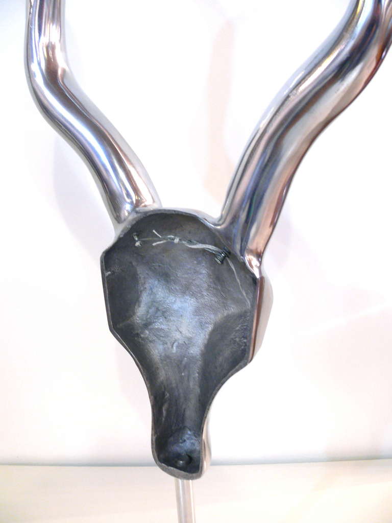 Large Chrome Gazelle Sculpture 1