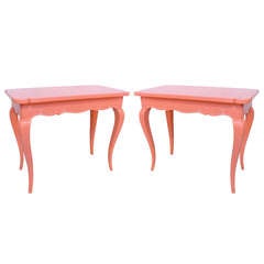 Pair of French Style Coral Consoles