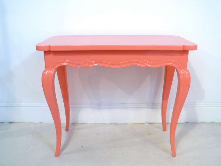 Pair of French Style Coral Consoles