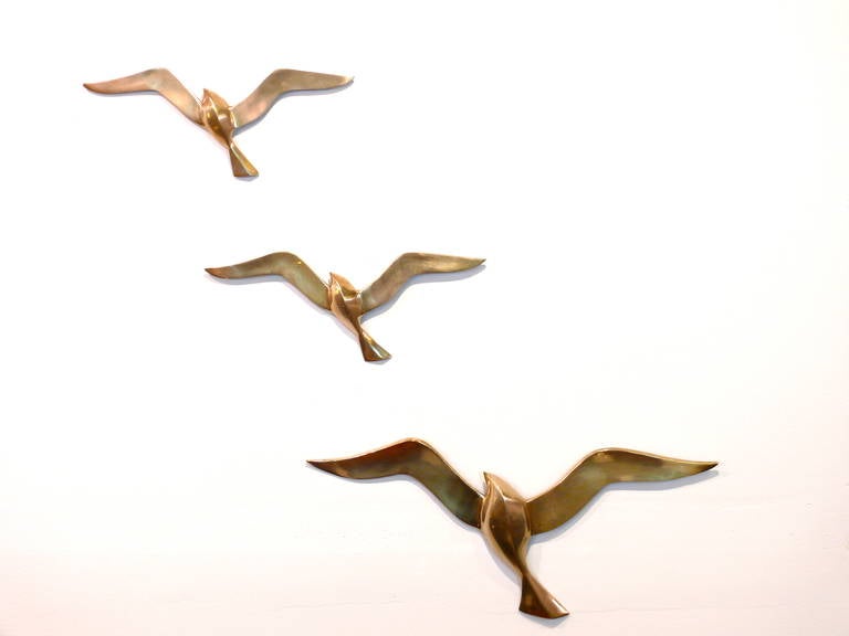 Set of Three Brass Seagulls 2