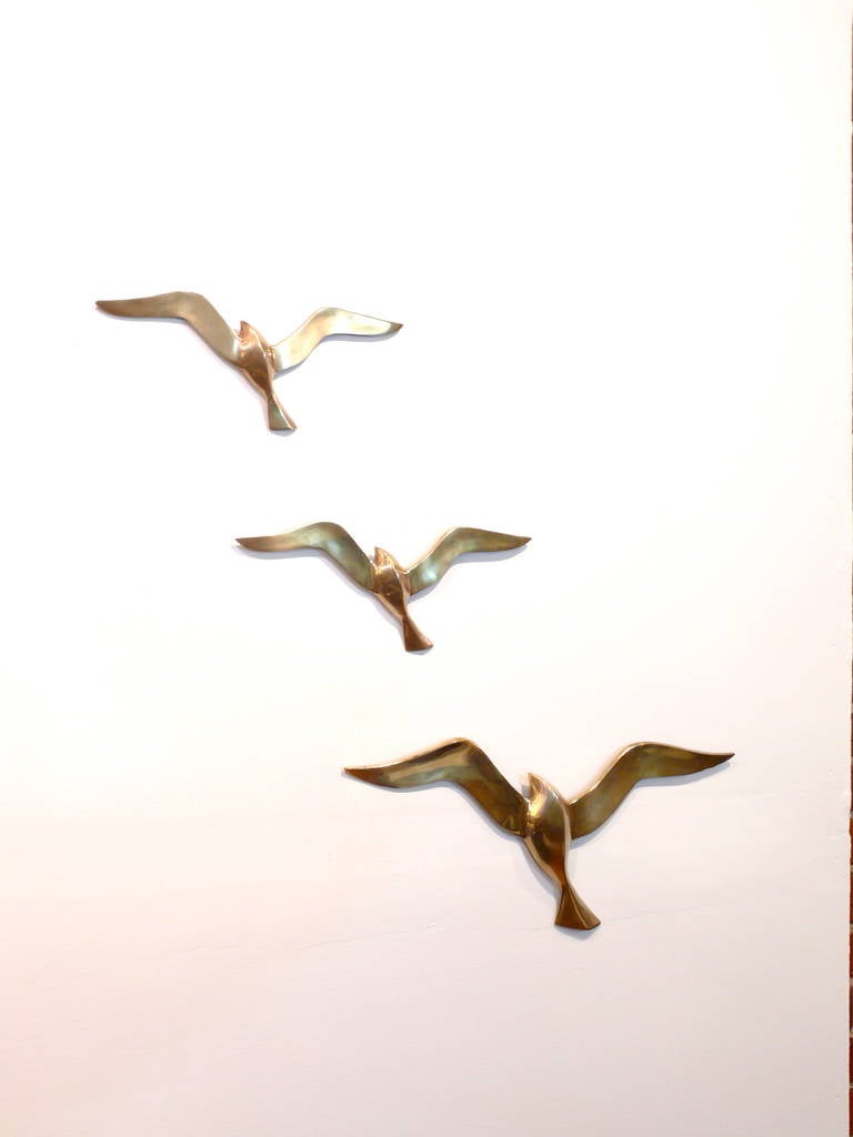 Set of Three Brass Seagulls 3
