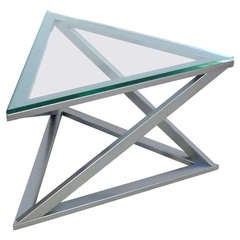 Triangular Gun Metal Side Table