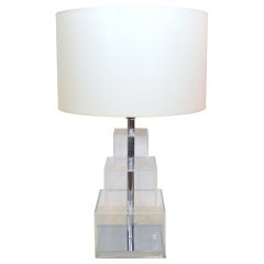 Stacked Lucite Table Lamp Stacked Lucite Table Lamp