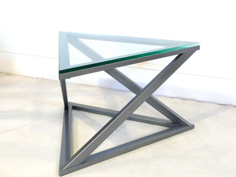 Triangular Gun Metal Side Table 3