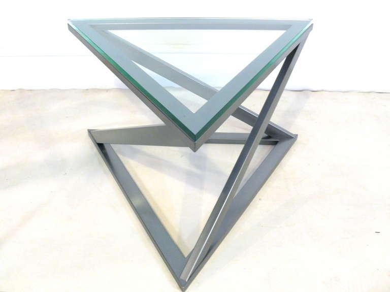 Triangular Gun Metal Side Table 2