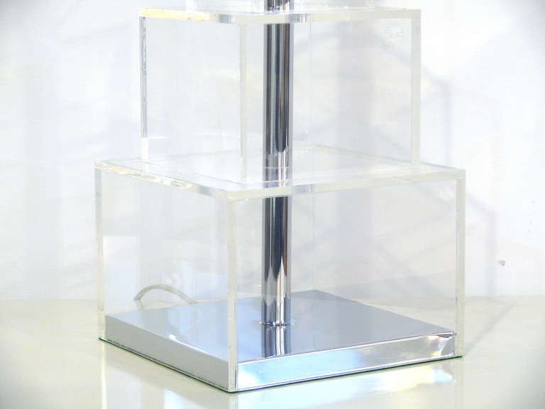 20th Century Stacked Lucite Table Lamp