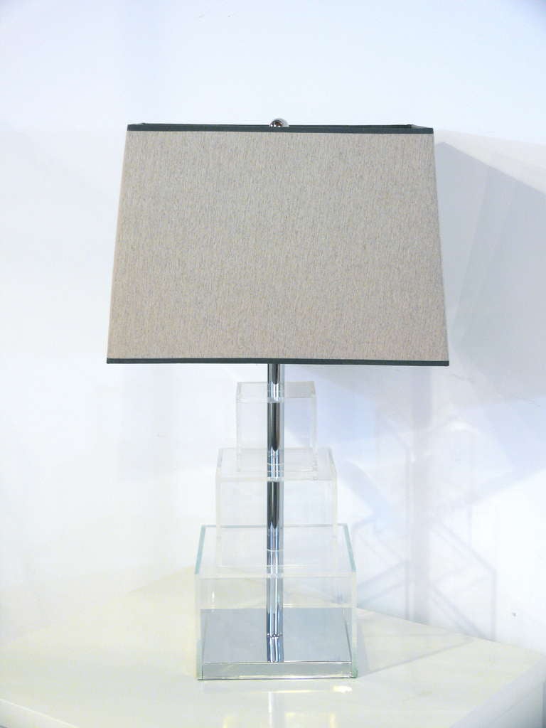 Stacked Lucite Table Lamp 3