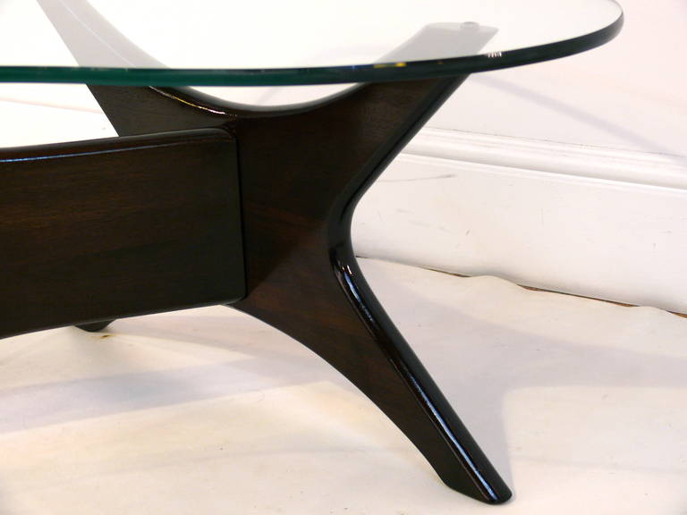 Walnut Adrian Pearsall Biomorphic Coffee Table