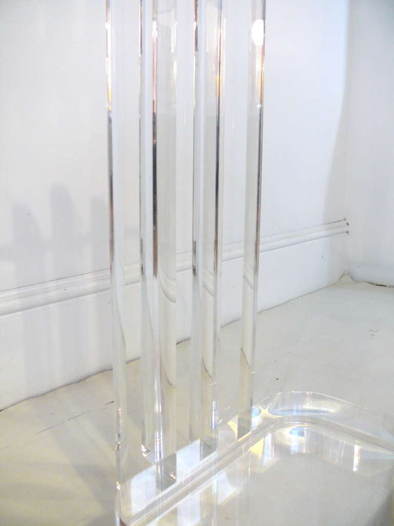 Les Prismatiques Lucite and Glass Side Table 1