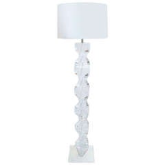 Stacked Spiral Lucite Floor Lamp