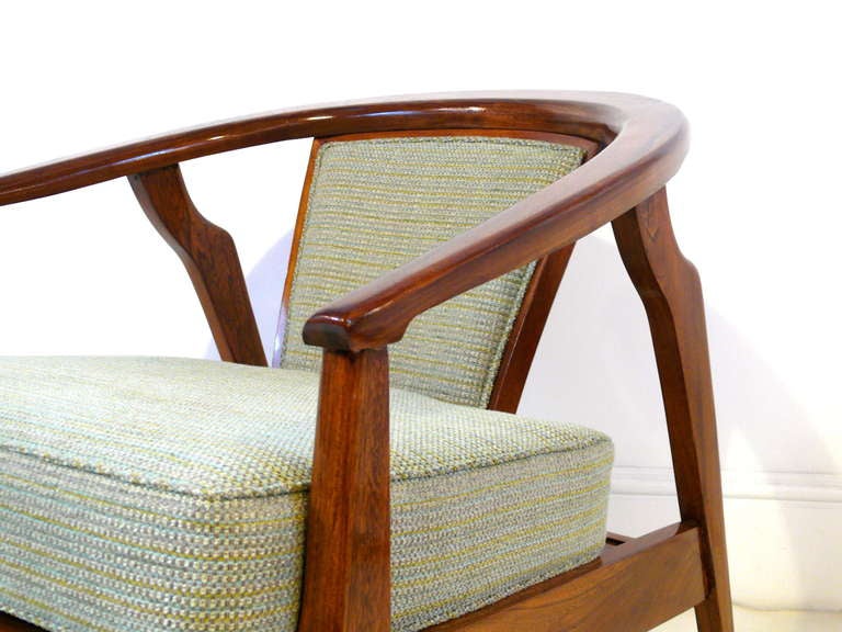 Mid-Century Modern Pair of Sculptural Walnut Chairs
