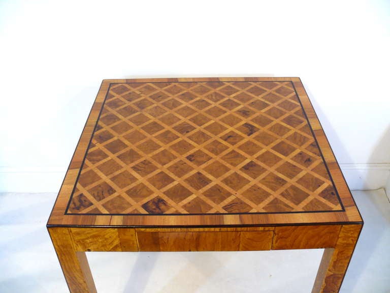 Mid-Century Modern Marquetry Game Table