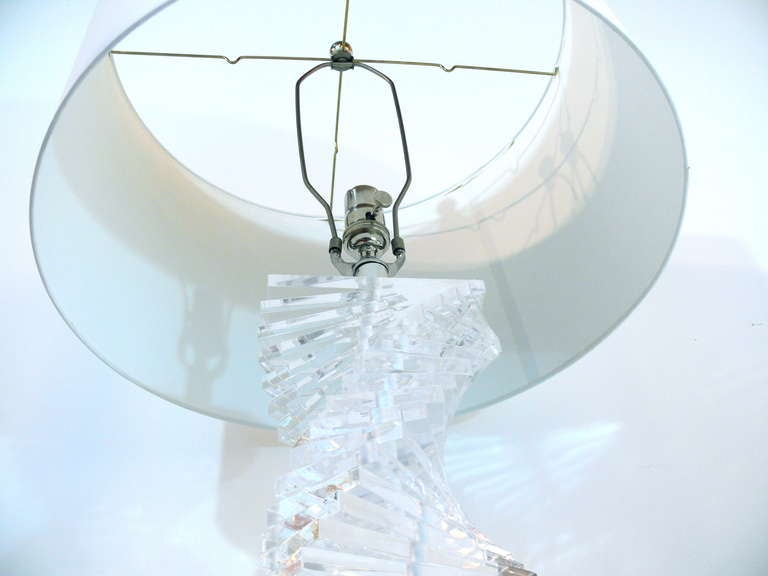 20th Century Stacked Spiral Lucite Floor Lamp