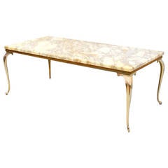 Vintage Mid-Century Brass and Marble Table