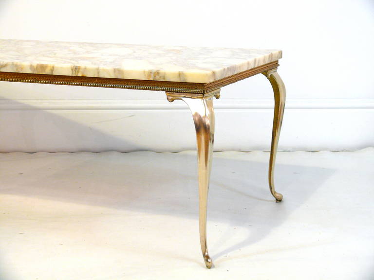 Mid-Century Brass and Marble Table In Good Condition In New York, NY