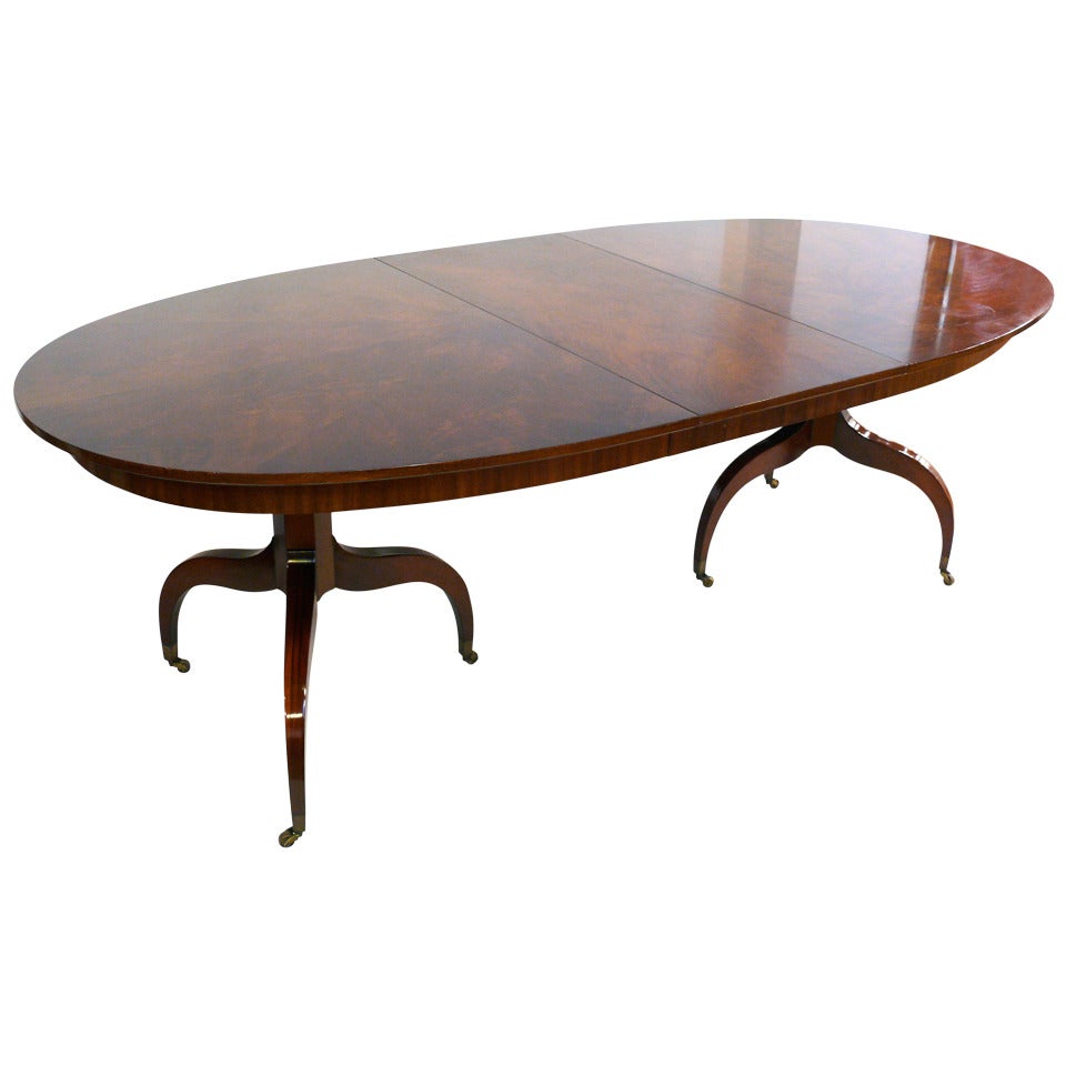 Custom Double Pedestal Mahogany Dining Table