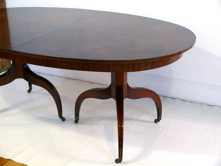 20th Century Custom Double Pedestal Mahogany Dining Table