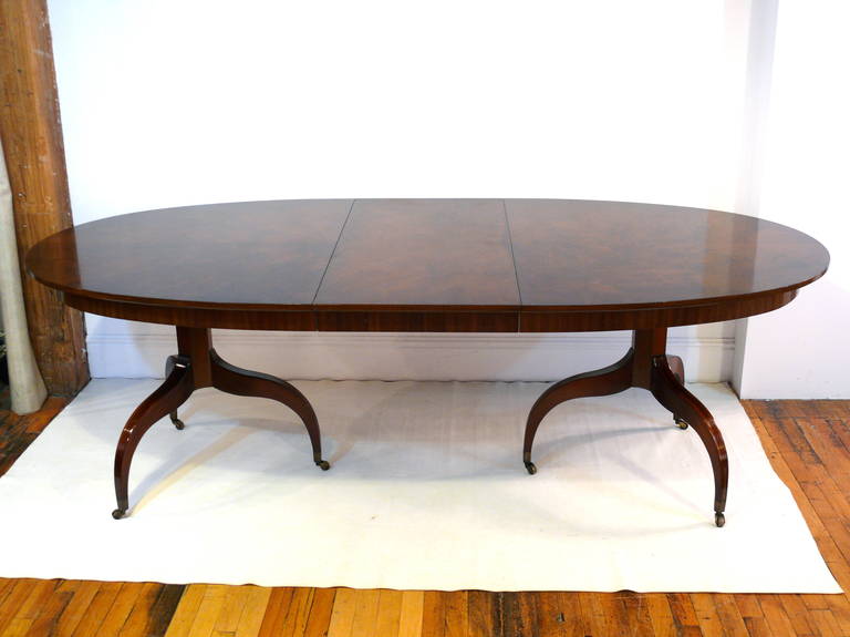 American Custom Double Pedestal Mahogany Dining Table