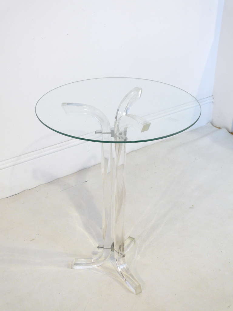 Swirl Lucite Side Table