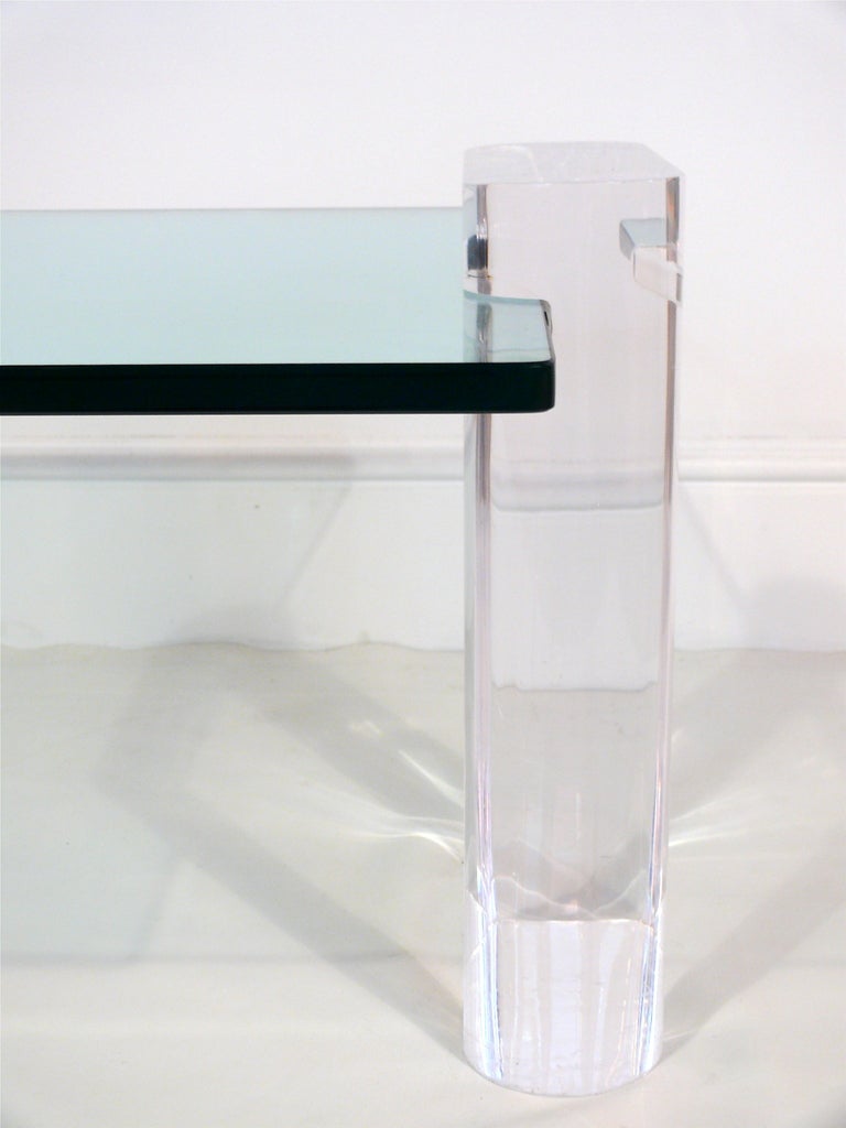 Lucite and Glass Coffee Table 1