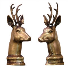 Vintage Pair of Brass Reindeer Bookends