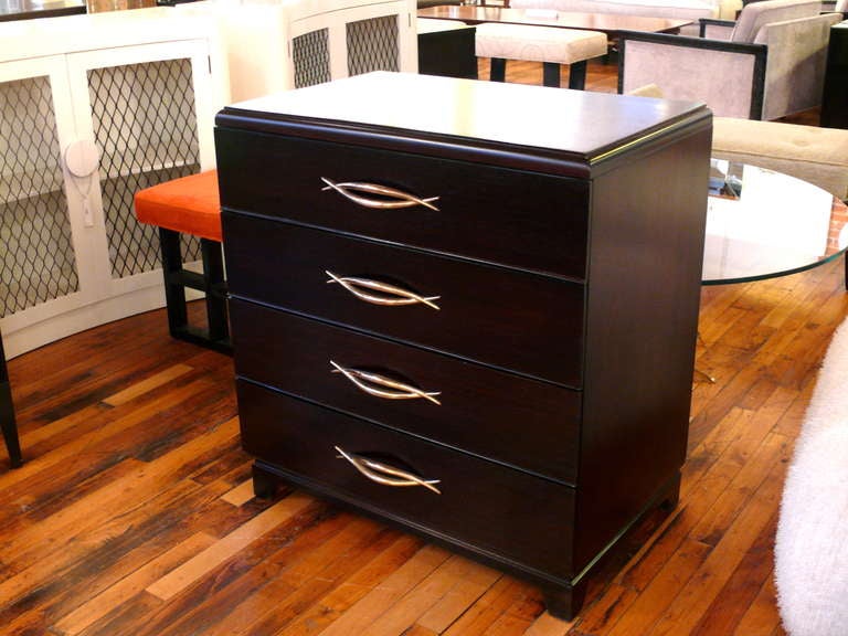 Pair of 4 Drawer 1940's Chests/Commodes In Excellent Condition In New York, NY