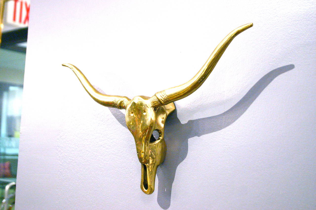 Mid-Century Modern Brass Longhorn Sculpture