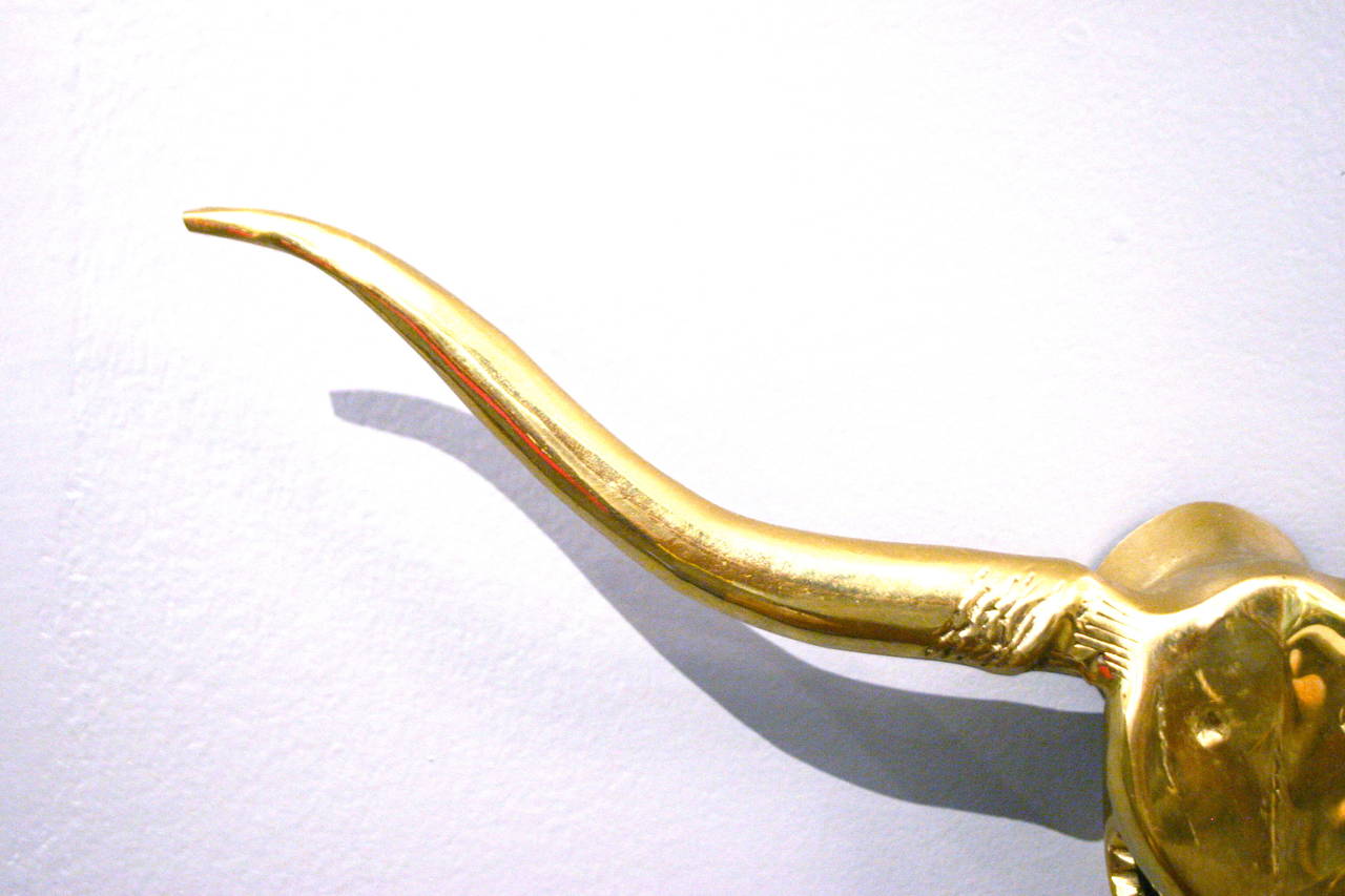 American Brass Longhorn Sculpture